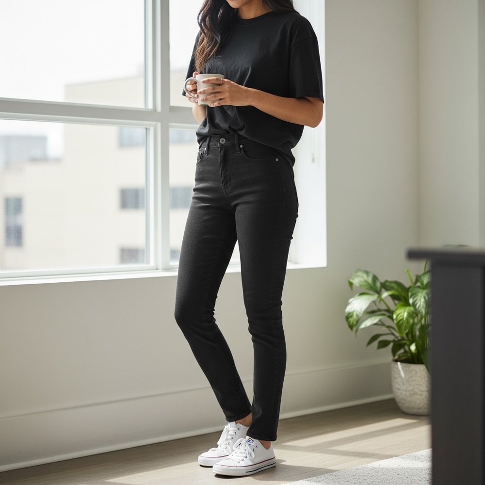 Mother High Waisted Looker Skimp Black Women's Jeans 30"
